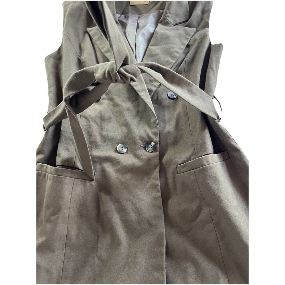 Crescent Sleeveless Vest Blazer Mini Dress Size M Brown Twee Preppy Coquette - Picture 5 of 11